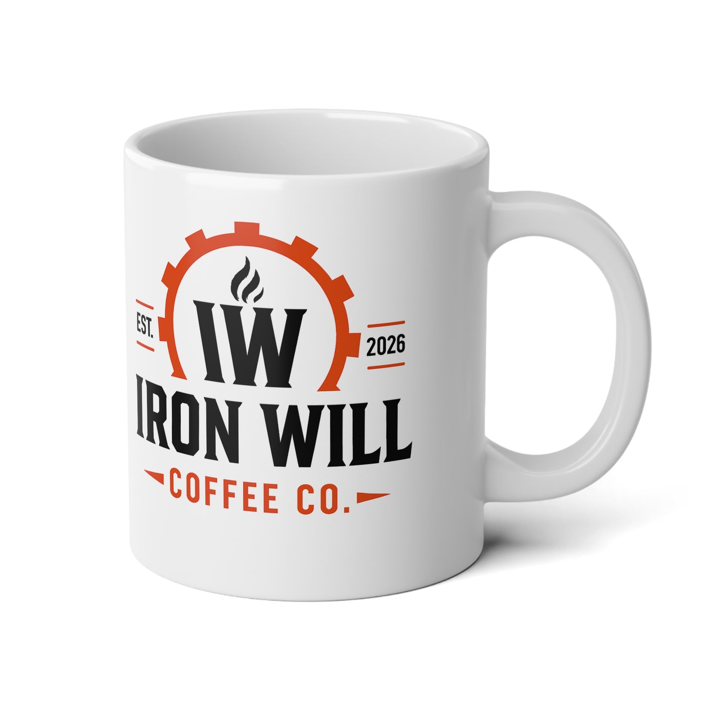 IronWill Coffee Co. 20oz Jumbo Mug – Large Ceramic Coffee Cup (Est. 2026)