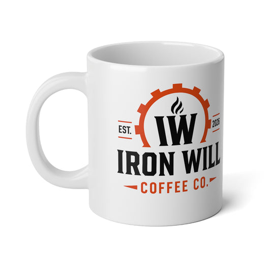 IronWill Coffee Co. 20oz Jumbo Mug – Large Ceramic Coffee Cup (Est. 2026)